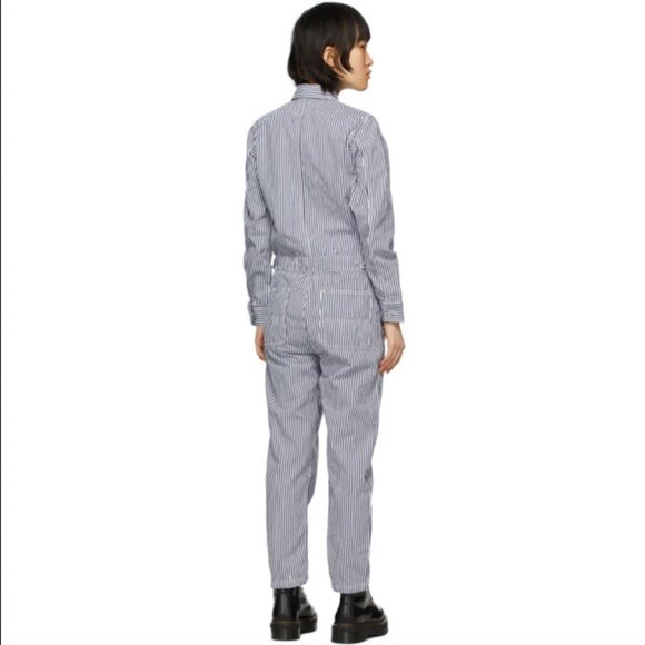 Carhartt Work In Progress Blue and White Striped Tara Coveralls - Picture 2 of 5